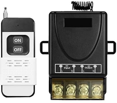 Frotlvm RF Interruptor de Control Remoto inalámbrico Relé Controlador 30A AC 110V/120V/240V RF Interruptor Remoto Universal 433Mhz 220V Relé Interruptor Remoto con 3000M Transmisor para Luce