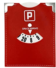 GUTEINTE Disco Orario Parcheggio, Disco Ora di Arrivo 8-20, Disco Orario Europeo Unificato, Chip del Carrello, Italiano Timer Parcheggio per Auto Camion Camper Compatto (Rosso Veneziano)