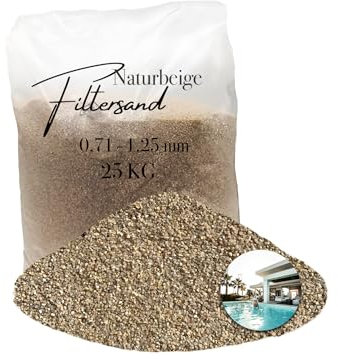 Aquagran 25 kg Filtersand Filterkies 0,71-1,25 mm Quarzsand Beiger Poolsand für Sandfilteranlage