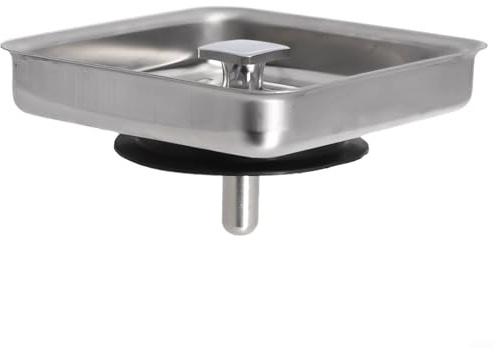 Besttoolifes Colador cuadrado de acero inoxidable para fregadero de cocina, cuatro esquinas, sellado de agua, cubierta de tapón de filtro