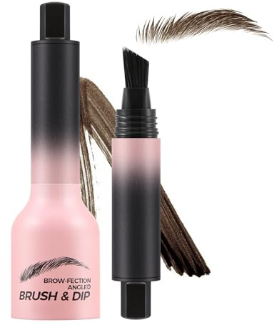 Apooliy Brow Fection Winkelbürste & Dip,Wasserfestes Augenbrauengel, haarähnliche Striche, Augenbrauenstift, gepresster Wild Brow Pencil, lang anhaltend