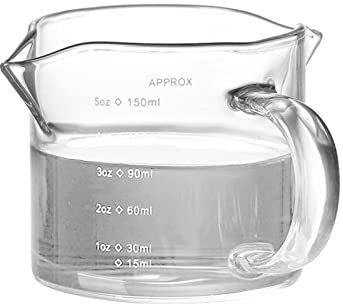 Verre doseur double bec verseur pour vin, café, bar, 150 ml, transparent