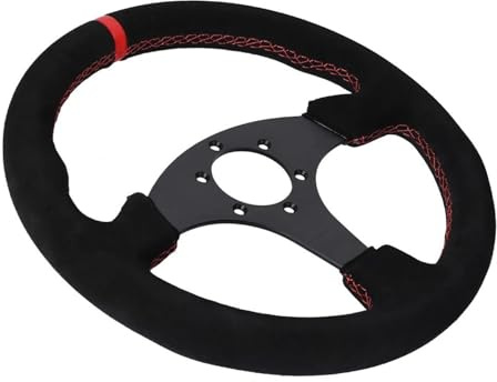 Auto Lenkrad 330 Mm 13 Zoll Universal Flachlenkrad Drift Rennspiel Lenkräder(Rot)