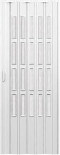 HD CASA Porta a Soffietto Modello Extra Standard, in PVC con Vetri Trasparenti, Reversibile e Regolabile in Altezza e Lunghezza, Fai da Te, Made in Italy, arredo casa, Bianco 82x210 cm