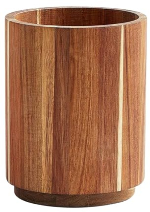 shpuuyy Portamestoli in legno – Porta utensili da cucina da 18 cm – grande portaposate rotante organizer per armadio dispensa uso quotidiano per donne uomini all'aperto barbecue campeggio picnic