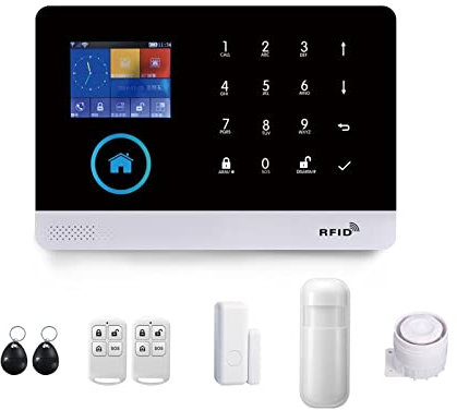Kit Alarma Casa, PG103 Sistema de alarma WiFi 4G Tuya con sensor de movimiento inmune de PET Ip Cámara inalámbrica Smart Home Sprowing Soporte Control de voz(HOT AND COD-B)