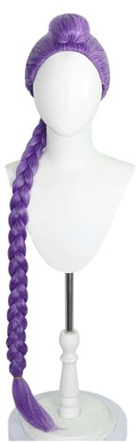 Rumi Cosplay peluca de pelo largo morado Anime Hunter Halloween Carnaval Juego de rol Fiesta Disfraz Pelucas Accesorios Mujer (Violeta, Talla única)