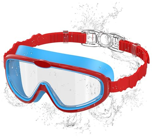 Seaflar Occhiali Nuoto Bambini, Anti-Fog con Visione Chiara, Protezione UV, Guarnizione in Silicone, Telaio Grande Occhiali da Nuoto Unisex per Bambini da 6 a 14 anni