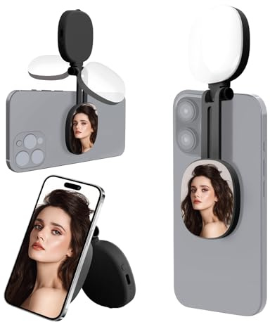 Ricaricabile LED Luce Circolare Per Smartphone Rotazione 270 ° Tilt Selfie Riflettore Compatto Studio Illuminazione Tipo C Ricarica LED Luce Ritratto Individuale