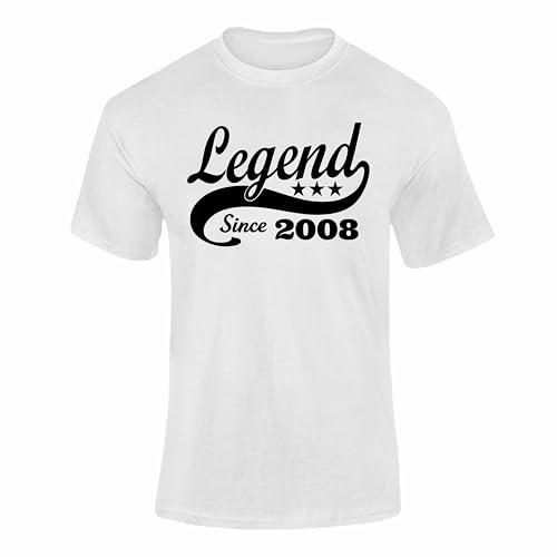 Personalised Legend Since 18th Birthday T Shirt Retro Style Adult Custom Year Vintage Tee White M Style 1