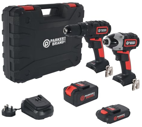 18V Cordless Drill & Impact Driver Twin Set – 260Nm Torque, 4.0Ah & 1.3Ah Li-Ion Batteries, Fast Charger & Carry Case