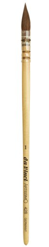 da Vinci Watercolor Series Artissimo Paint Brush, Round Pure Kolinsky Red Sable, Size 1 (428-01)