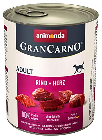 animonda Gran Carno adult Hundefutter, Nassfutter für erwachsene Hunde, Rind + Herz, 6 x 800 g
