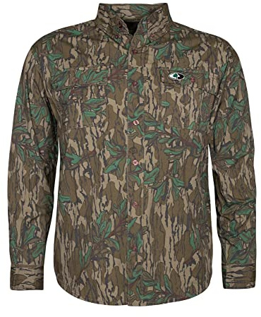 Mossy Oak Men's Long Sleeve Camo Hunting Shirts Cotton Mill