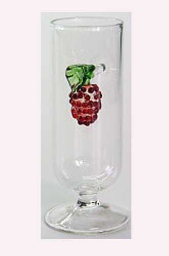 Oberstdorfer Glashütte Bicchieri da Shot, Bicchierino di liquore, Vetro Chiaro e soffiato Trasparente con Un Lampone di Vetro colorato Dentro, Altezza Circa 10 Centimetri