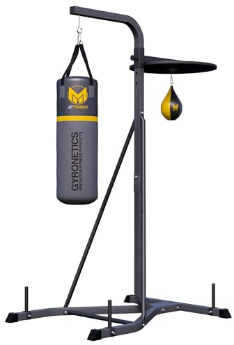 GYRONETICS® Boxstation Freistehender - inkl. 21 kg Boxsack und Punchingball, bis 100 kg Belastbar - Boxstand, Boxsackständer, Boxsackhalterung, Box-Station, Boxsack Unterstützung, Boxing Kit