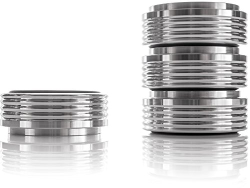 Hifi Lab Aluminium Füße massiv 44x17 Alu Geräte-Füße Audio Silber Absorber 4X edel