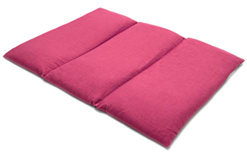 Coussin aux pépins de raisins - Taille 40x30-3 compartiments - rose - Coussin thermique - Coussin aux graines - Compresse froide -