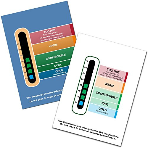 Doppelpack Eco Raumthermometerkarte (weiß und blau) – Flüssigkristall-Display