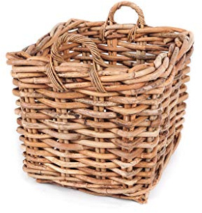 Rattankorb eck., Holzkorb, Kaminholzkorb, Pflanzkorb aus Rattan
