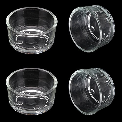 Senzeal 4X Glass Reptile Feeding Dish Food Water Bowl Feeder Bowl Cup Basin Tray Container for Small Pets Reptile Lizard Spider Scorpion Corn Snake Centipede Crickets