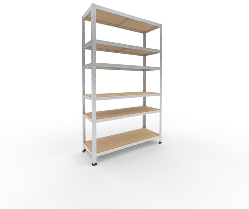 shelfplaza Home 180x110x40cm Schwerlastregal verzinkt mit 6 Böden x 145kg | Kellerregal · Lagerregal · Metallregal · Regale für Kellerraum · Steckregal · Abstellraum Regal