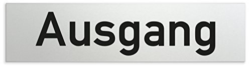Kinekt3d Leitsysteme Schild/Türschild 160 x 40 x 1,5 mm - Aluminium Vollmaterial eloxiert - Oberfläche in geschliffener Edelstahloptik - 100% Made in Germany (Ausgang)