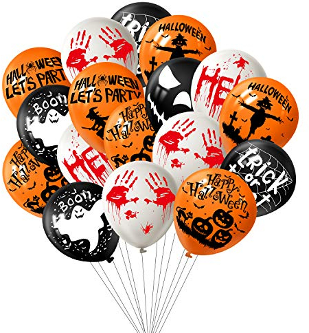 TUPARKA 48 Stück Latex Luftballons 12 Zoll Halloween Dekorationen - 8 Styles für Fun Party