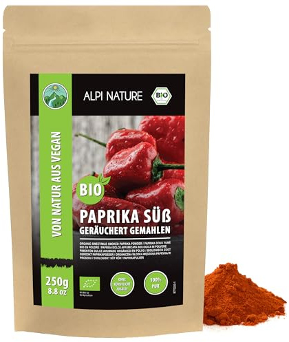 Alpi Nature Sötrökt Paprikapulver BIO 250g, Malen Röd Paprika, Paprikakryddpulver, Paprika Pulver