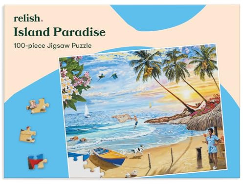 Relish 100-teiliges Puzzle „Inselparadies“ für Erwachsene mit Demenz | 100-teiliges Großpuzzle für Senioren mit Demenz und Alzheimer. Fördert Gedächtnis, Fokus und kognitive Anregung.