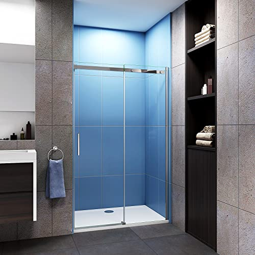 Acezanble Duschtür 110cm Duschabtrennung Schiebetür 6mm Glas Dusche H195cm
