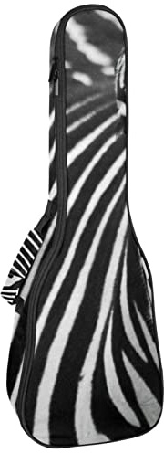 Ukulele väska Bueatiful zebra ukulele fodral för Sopran Tenor konsert 23 tum 10 mm tjock mjuk vadderad justerbara remmar spelväska