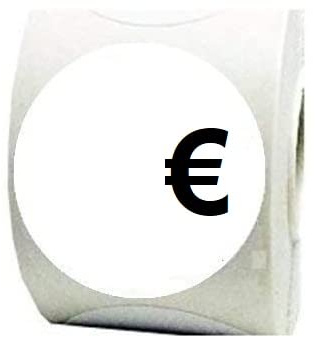 500 Etiquetas adhesivas Euro para indicar precio con marcador