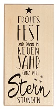 Rayher Stempel Holz Sternstunden, 5 x 10 cm, Textstempel Holz, Holzstempel, Weihnachtsstempel, Butterer Stempel, 29243000, Natur