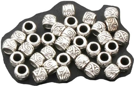 Perlin Zwischenteile Gold oder Silber Perlen Spacer Metallperlen 4mm 100stk Tube/Röhre Zwischenperlen Für Basteln Schmuck Kette Armband Schmuckteile (Silber)
