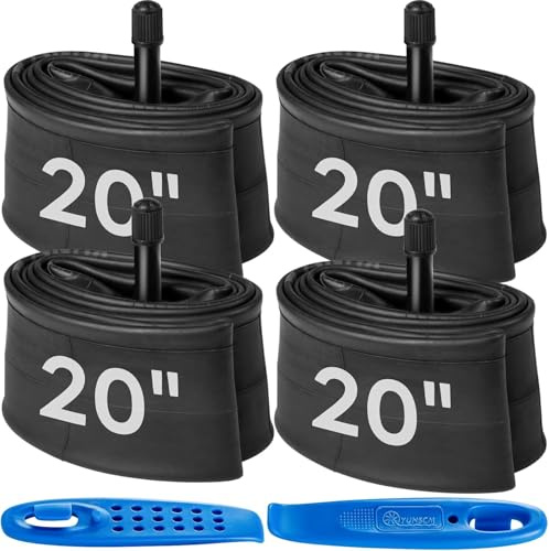 YunSCM 45/57-406 20 Zoll Schlauch 20x1.75/1.95/2.25 AV32mm Ventil kompatibel 20 Zoll Fahrradschlauch/Kinderfahrrad/E-Fahrrad Schlauch 20x1.75 20x1.95 20x2.0 20x2.10 20x2.125 20x2.25
