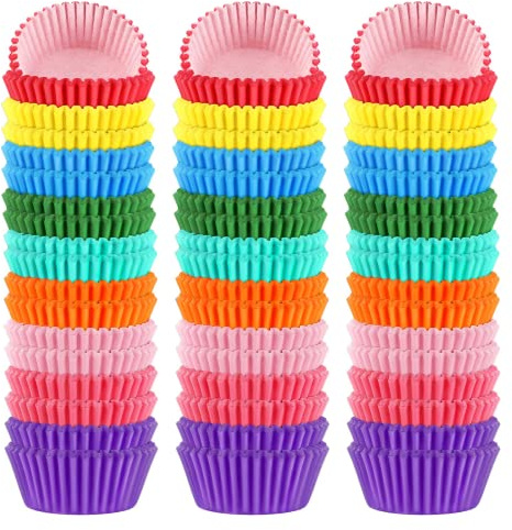 SANNIX 450 Stück Muffinförmchen Papier, 5cm Mini Muffins Papierförmchen, Cupcake Regenbogen Papier Fällen Liners Wrapper für Dessert Hochzeit Geburtstag Party