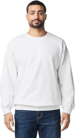 Gildan Adult Softstyle Crewneck Sweatshirt, Style GSF000, White, X-Large