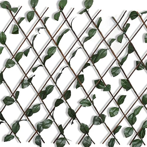 INLIFE 140913 - Rejilla de mimbre (5 unidades, con hojas artificiales, 180 x 90 cm, 5 kg)