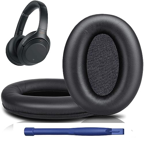 HATOFES Replacement Ear Pads Cushions for Sony WH-1000XM3 (WH1000XM3) Over-Ear Headphones, Earpads Cushions with Softer Protein Leather, Noise Isolation Memory Foam, Added Thickness (Black Colour)