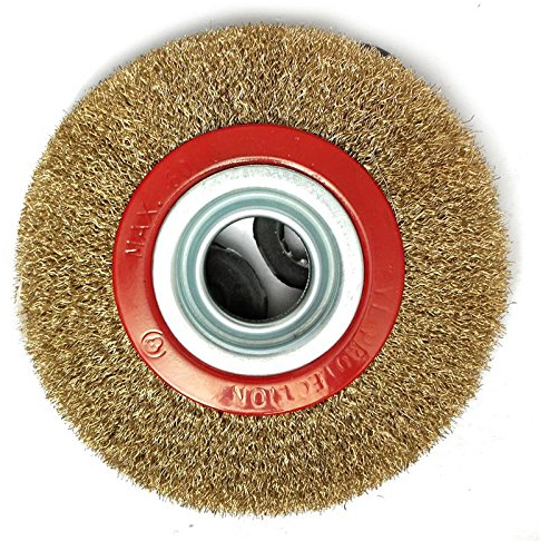 INOKAI Drahtbürste Winkelschleifer,Nylonbürste 1Pcs 8 Zoll 200mm Stahl Flachdraht Rundbürste for Schleifbock Polnisch