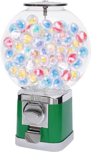 distributore caramelle Gumball Machine Big Bubble Gumball Dispenser Machine Ball Bulk Distributore automatico con chiave Classic Bubble Capsule Toys Distributore automatico di caramelle ( Color : Gree