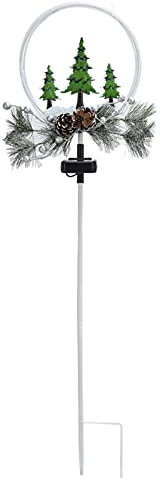 Otufan 2 Stück Outdoor-Solar-LED-Lampe, Weihnachtslicht mit künstlichen Tannenzapfen, Garten, Villa, Rasen, Dekoration, IP65 wasserdicht