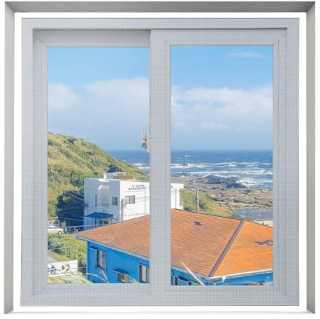 Adhesive Anti-Mosquito Net 85x145cm Fly Screens for Windows,Mosquito Net for Roof Window, Anti-Insect for Skylight, No Drilling,White