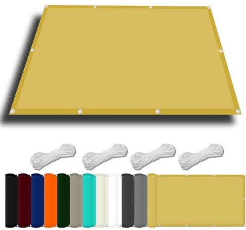 Sonnensegel Schattenspender 0.8 x 1.8 m PES Windschutz Balkon Sichtschutz Uv-Schutz-Polyestergewebe mit Seil Sonnenschutz für Garten Terrasse Und Balkon, Creme Farben
