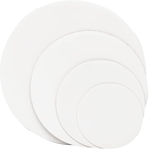 Gcardist Set med 32 vita runda tårtplattor på 15/20/25/30 cm, rund tårtstativ i livsmedelskvalitet (4 storlekar/8 stycken, tunnare men starkare)
