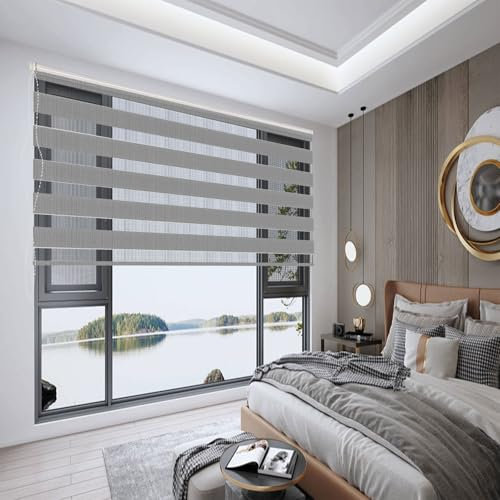 Verdunkelungsrollo Klemmfix 65 x 240 cm Hitzeschutz Energiesparend Thermorollo Fensterrollo Inkl. Montagematerial für Schlafzimmer Küche, Hellgrau