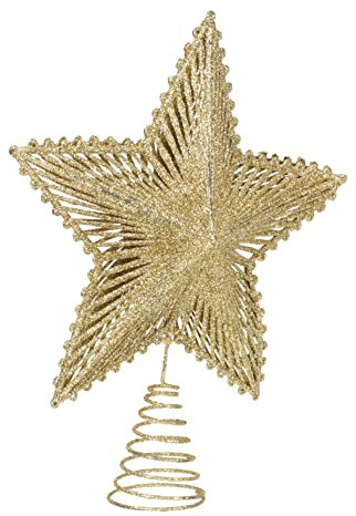 Zerodeko Weihnachtsbaumspitze Stern Mit Fünf Zacken Für Festliche Dekoration Für Weihnachtsfeiern Treetop Ornament Gold