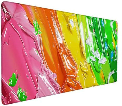 Tapis de Souris XXL 900x400 Sous Main Bureau, Multifonction Mouse Pad pour Gamer, Tapis de Souris Ergonomique, Grand Tapis de Souris pour Les jeux, Ergonomique, la Maison et Le Bureau Jaune (Vert) 2-G