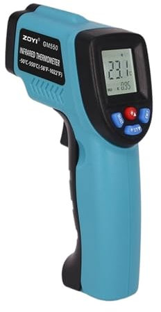 NIWPPKIMX Termometro a infrarossi, Temperatura del Calore Portatile for Tester di Cottura, Forno for Pizza, Grill e Motore - Lettura della Temperatura Superficiale del Laser(ATS320DC)